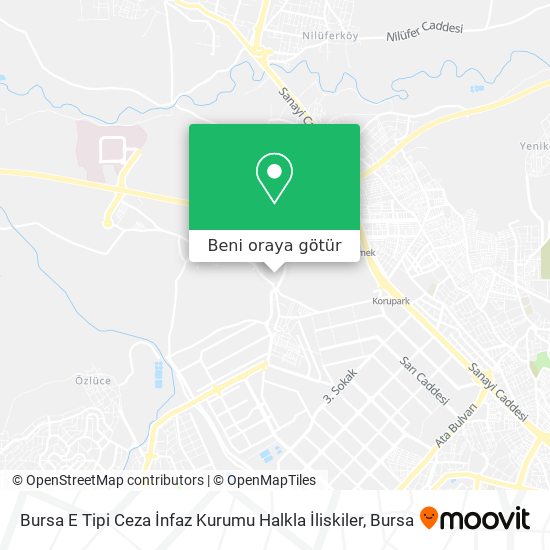 Bursa E Tipi Ceza İnfaz Kurumu Halkla İliskiler harita