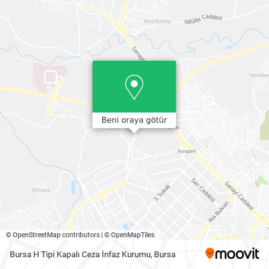 Bursa H Tipi Kapalı Ceza İnfaz Kurumu harita