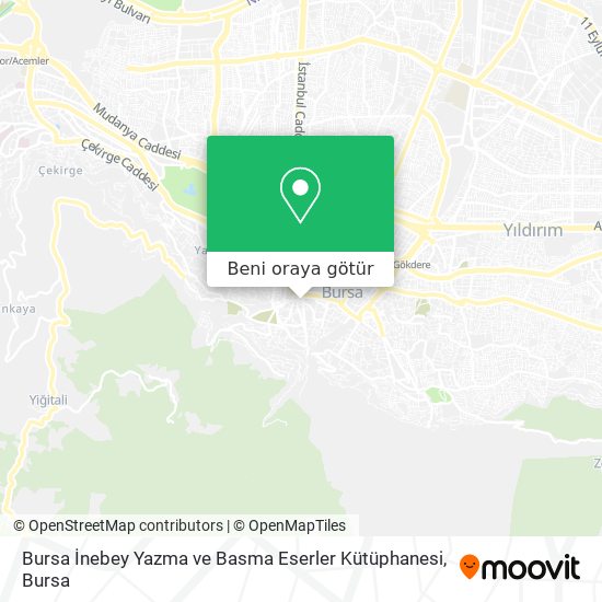 Bursa İnebey Yazma ve Basma Eserler Kütüphanesi harita
