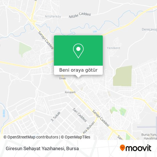 Giresun Sehayat Yazıhanesi harita
