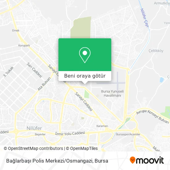 Bağlarbaşı Polis Merkezi / Osmangazi harita