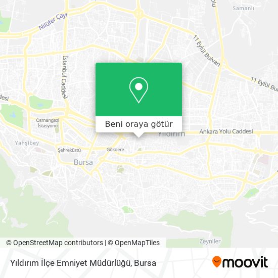 Yıldırım İlçe Emniyet Müdürlüğü harita