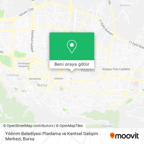 Yıldırım Belediyesi Planlama ve Kentsel Gelişim Merkezi harita