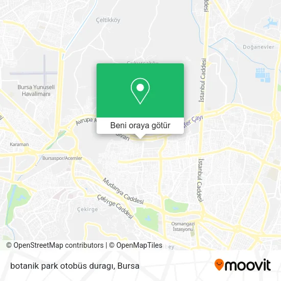 botanik park otobüs duragı harita