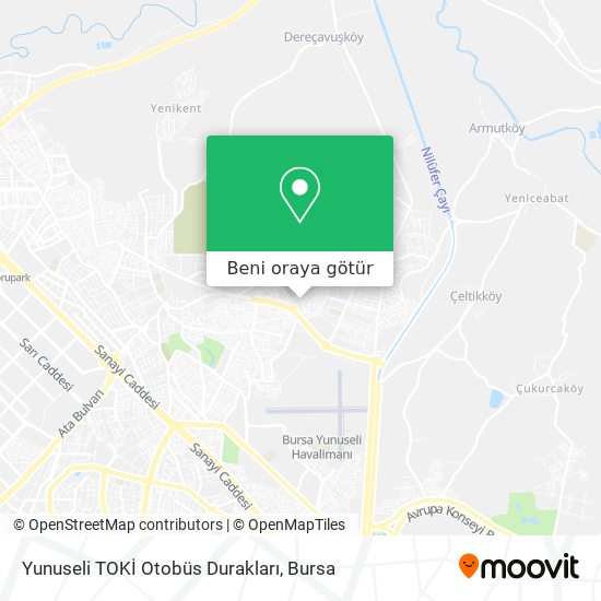 Yunuseli TOKİ Otobüs Durakları harita