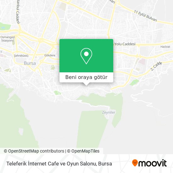 Teleferik İnternet Cafe ve Oyun Salonu harita