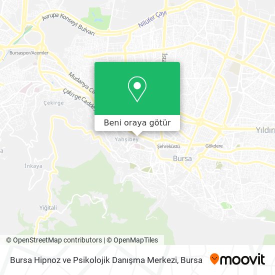 Bursa Hipnoz ve Psikolojik Danışma Merkezi harita