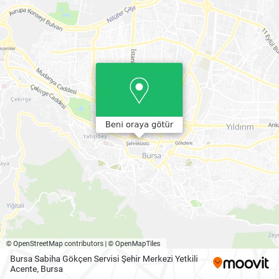 Bursa Sabiha Gökçen Servisi Şehir Merkezi Yetkili Acente harita