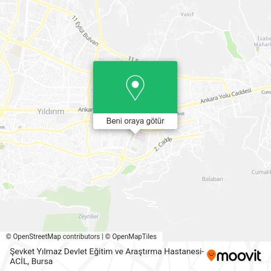 Şevket Yılmaz Devlet Eğitim ve Araştırma Hastanesi-ACİL harita