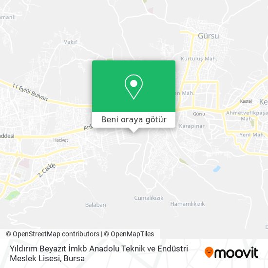 Yıldırım Beyazıt İmkb Anadolu Teknik ve Endüstri Meslek Lisesi harita