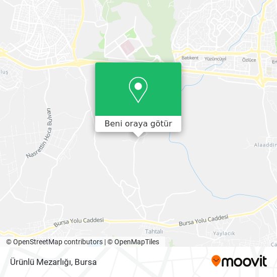 Ürünlü Mezarlığı harita
