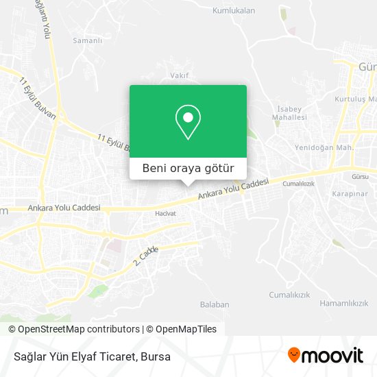 Sağlar Yün Elyaf Ticaret harita