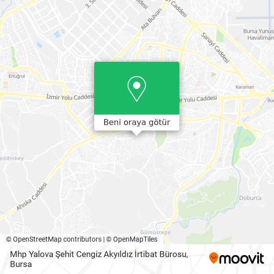 Mhp Yalova Şehit Cengiz Akyıldız İrtibat Bürosu harita