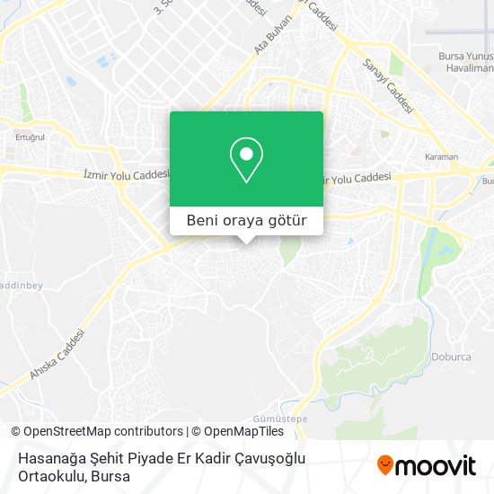 Hasanağa Şehit Piyade Er Kadir Çavuşoğlu Ortaokulu harita