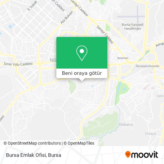 Bursa Emlak Ofisi harita