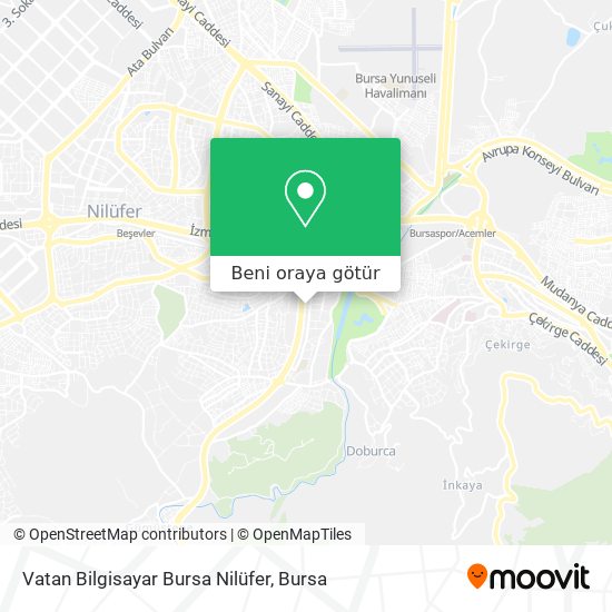 Vatan Bilgisayar Bursa Nilüfer harita