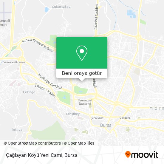 Çağlayan Köyü Yeni Cami harita