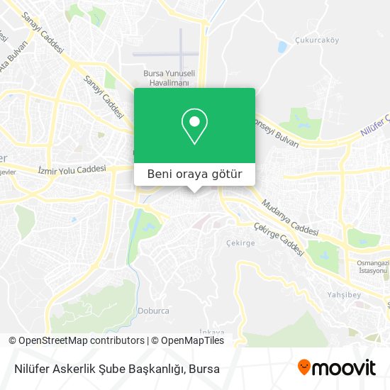 Nilüfer Askerlik Şube Başkanlığı harita