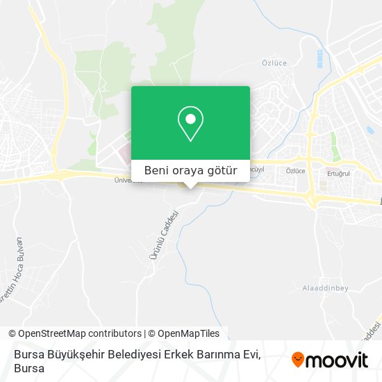 Bursa Büyükşehir Belediyesi Erkek Barınma Evi harita