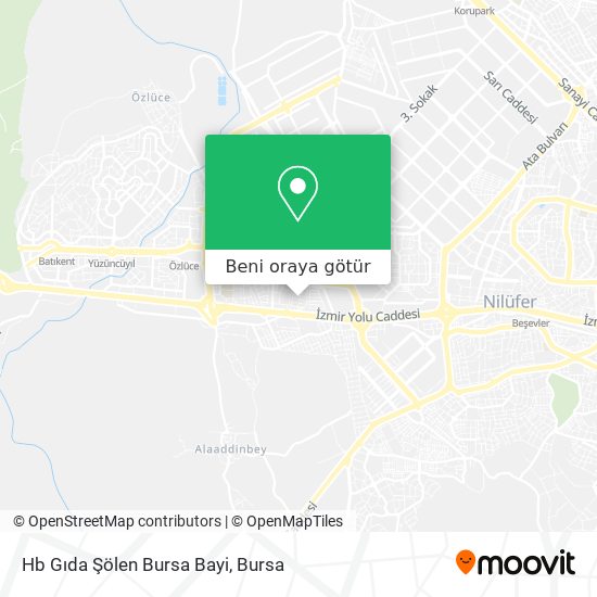 Hb Gıda Şölen Bursa Bayi harita