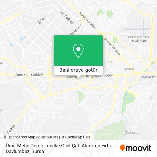 Ümit Metal Demir Teneke Oluk Çatı Aktarma Fırfır Davlumbaz harita