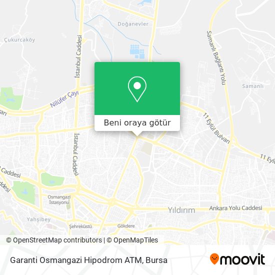 Garanti Osmangazi Hipodrom ATM harita