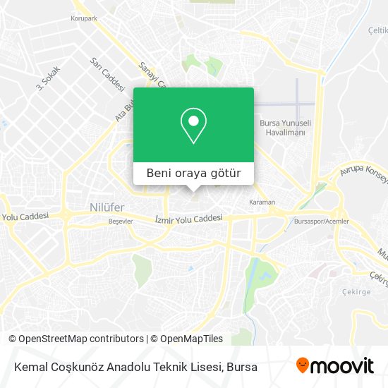 Kemal Coşkunöz Anadolu Teknik Lisesi harita