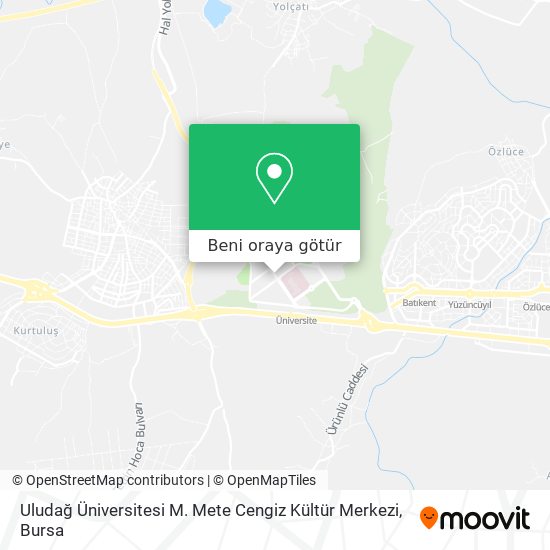 Uludağ Üniversitesi M. Mete Cengiz Kültür Merkezi harita