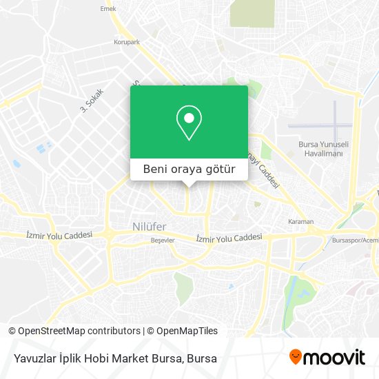Yavuzlar İplik Hobi Market Bursa harita