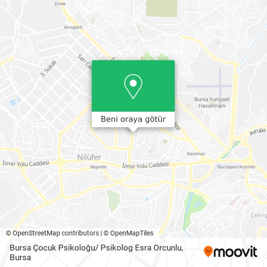 Bursa Çocuk Psikoloğu/ Psikolog Esra Orcunlu harita