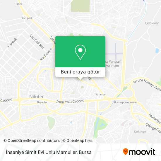 İhsaniye Simit Evi Unlu Mamuller harita