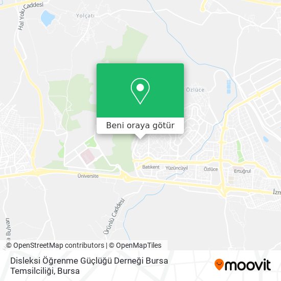 Disleksi Öğrenme Güçlüğü Derneği Bursa Temsilciliği harita