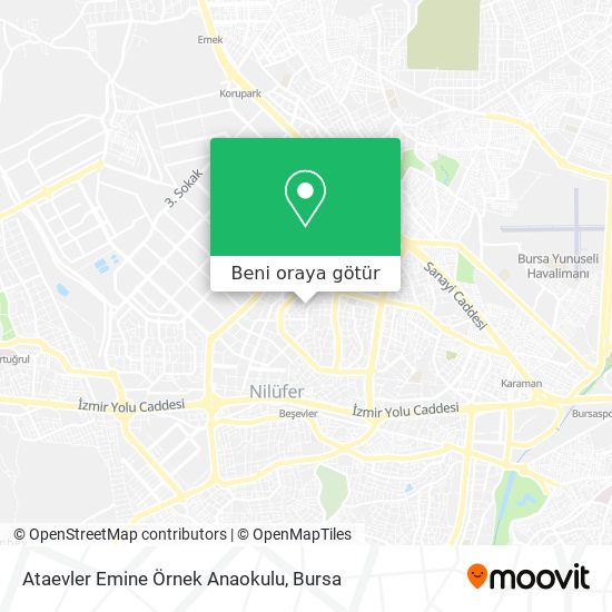 Ataevler Emine Örnek Anaokulu harita