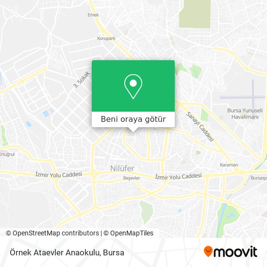 Örnek Ataevler Anaokulu harita