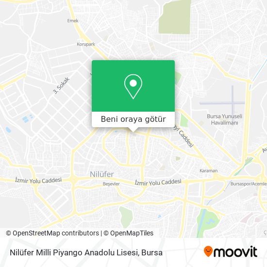 Nilüfer Milli Piyango Anadolu Lisesi harita