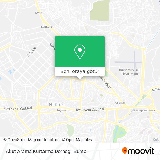 Akut Arama Kurtarma Derneği harita