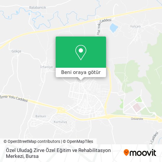 Özel Uludağ Zirve Özel Eğitim ve Rehabilitasyon Merkezi harita