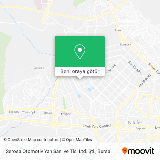 Serosa Otomotiv Yan San. ve Tic. Ltd. Şti. harita