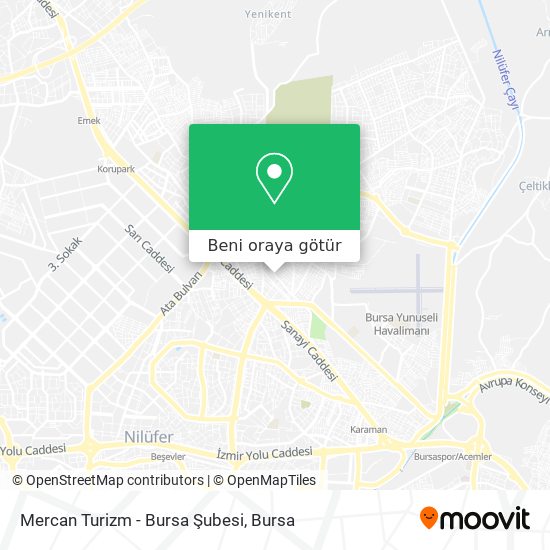 Mercan Turizm - Bursa Şubesi harita
