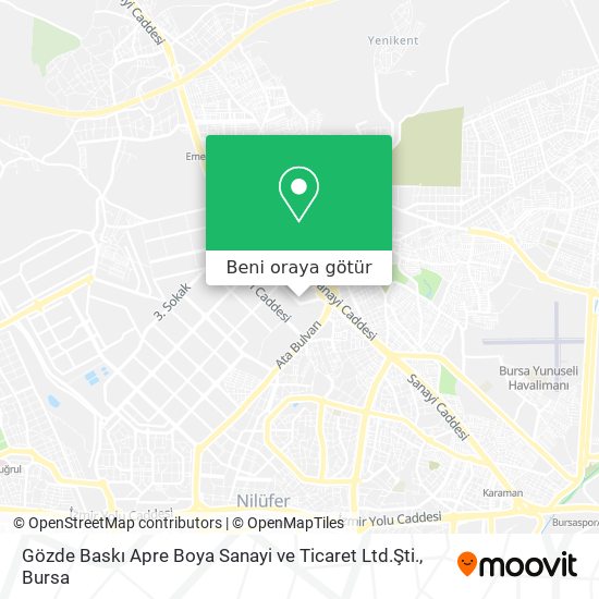 Gözde Baskı Apre Boya Sanayi ve Ticaret Ltd.Şti. harita