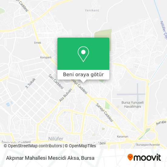 Akpınar Mahallesi Mescidi Aksa harita