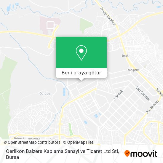 Oerlikon Balzers Kaplama Sanayi ve Ticaret Ltd Sti harita