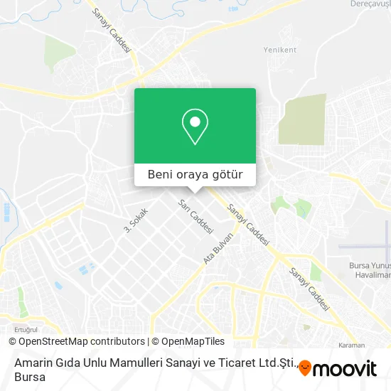 Amarin Gıda Unlu Mamulleri Sanayi ve Ticaret Ltd.Şti. harita