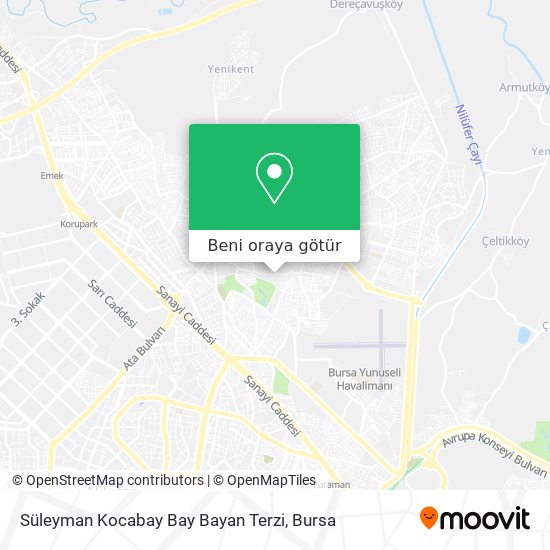 Süleyman Kocabay Bay Bayan Terzi harita