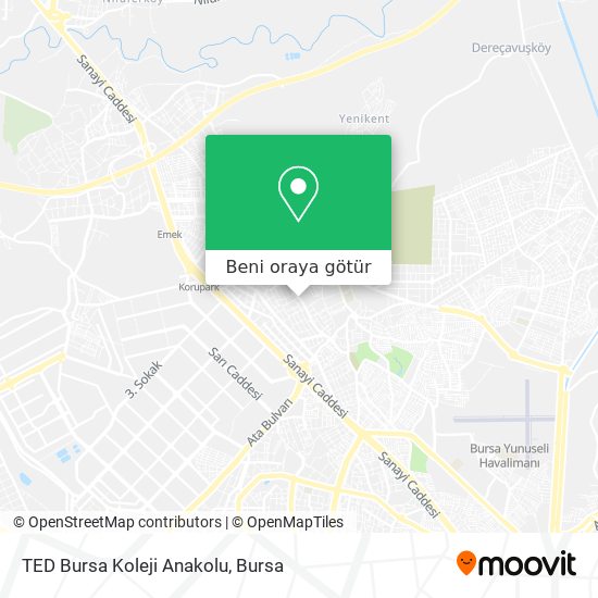 TED Bursa Koleji Anakolu harita