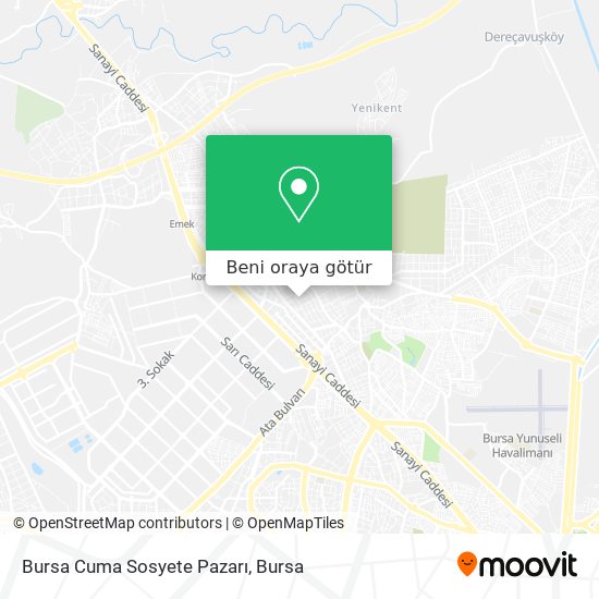 Bursa Cuma Sosyete Pazarı harita