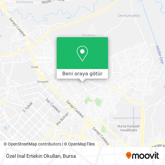 Özel İnal Ertekin Okulları harita