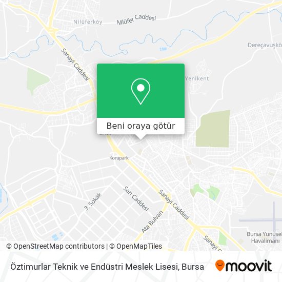 Öztimurlar Teknik ve Endüstri Meslek Lisesi harita