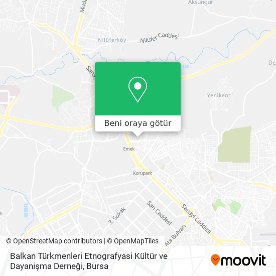 Balkan Türkmenleri Etnografyasi Kültür ve Dayanişma Derneği harita