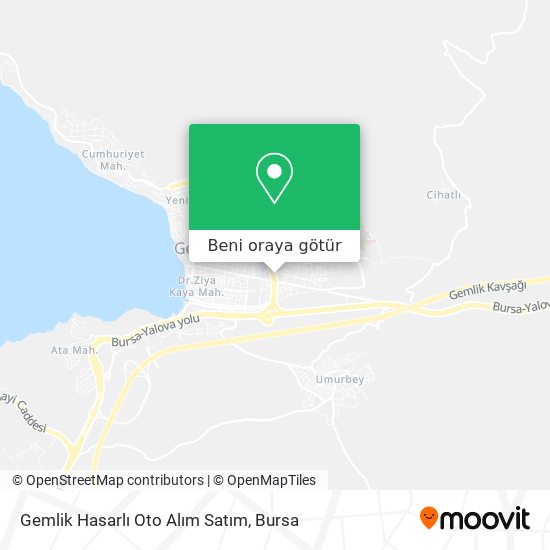 Gemlik Hasarlı Oto Alım Satım harita